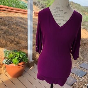 White House Black Market Purple Sweater S V-Neck